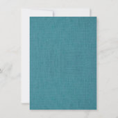 Blue Burlap Invitations de mariage rustique (Dos)