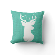 Blue Burlap Rustic Antler Deer Land
