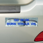 BLUE BURN WHALE OLIE BUMPERSTICKER (Op auto)