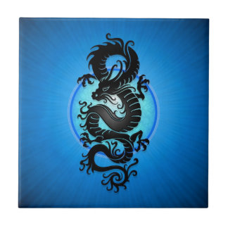 Blue Burst Chinese Dragon Tegeltje