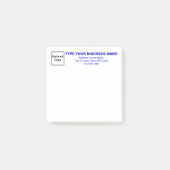 Blue Business Font White Square post it note (Voorkant)