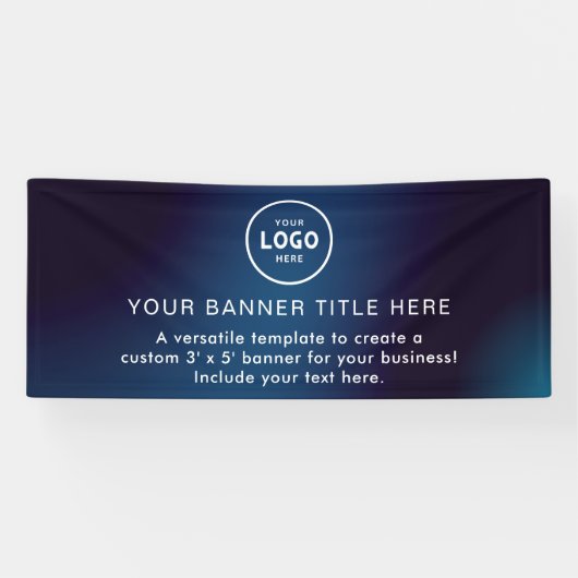 Blue Business Logo Modern Professional 6'-banner Spandoek (Horizontaal)
