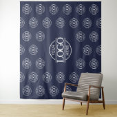 Blue Business Logo Step & Repeat Backdrop Banner Wandkleed (In situ)