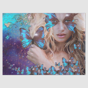 BLUE BUTERRFLY Beauty in Natuur-weefselpapier Tissuepapier