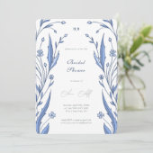 Blue Buttercup Bridal Shower Kaart (Staand voorkant)