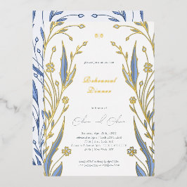 Blue Buttercup repetitie diner Folie Uitnodiging