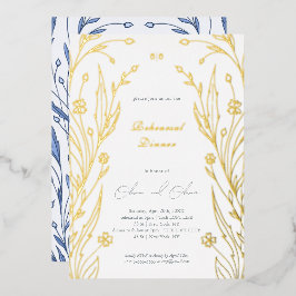 Blue Buttercup repetitie diner Folie Uitnodiging