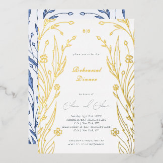 Blue Buttercup repetitie diner Folie Uitnodiging