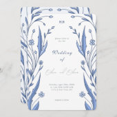 Blue Buttercup Wedding Kaart (Voorkant / Achterkant)