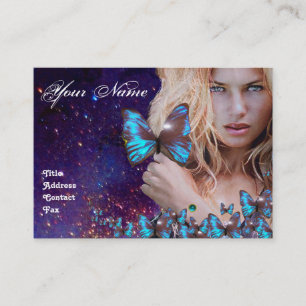 BLUE BUTTERFLES HAIR BEAUTY MAKEUP ARTIST monogram Visitekaartje