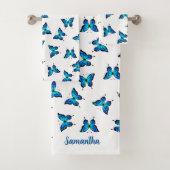 Blue Butterflies Badkamer Handdoek Set (Insitu)