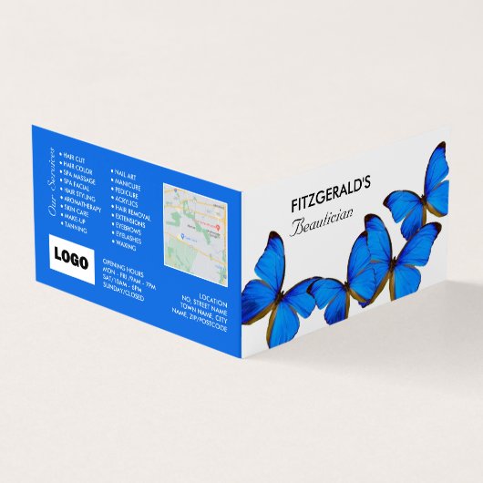 Blue Butterflies, Beauticion, Loyalty Card Visitekaartjes (Buitenkant)