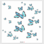 Blue Butterflies Decorative Custom Vinyl Stickers (Vel)