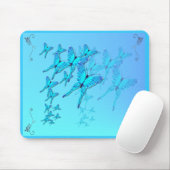 Blue Butterflies Mousepad Muismat (Met muis)