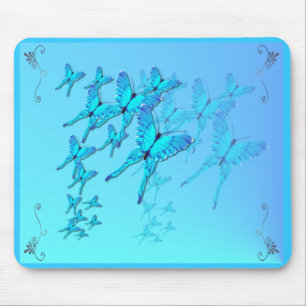 Blue Butterflies Mousepad Muismat