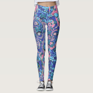Blue Butterflies Psychedelic Dream Leggings