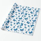 Blue butterflips cadeaupapier (Uitgerold)