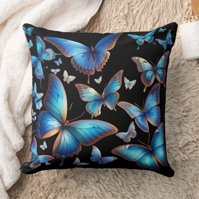 Blue butterflips kussen (Deken)