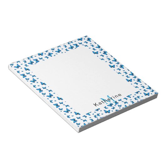 Blue butterflips notitieblok (Schuin)