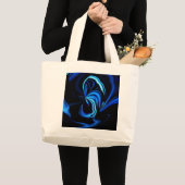 Blue Butterfly Abstract Grote Tote Bag (Voorkant (product))