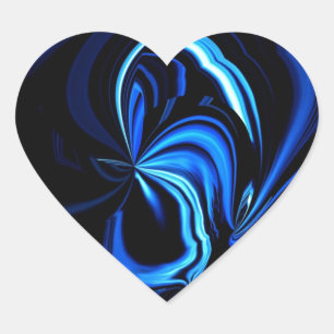 Blue Butterfly Abstract Hart Sticker