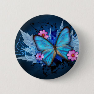 Blue-Butterfly-Abstract.jpg Ronde Button 5,7 Cm