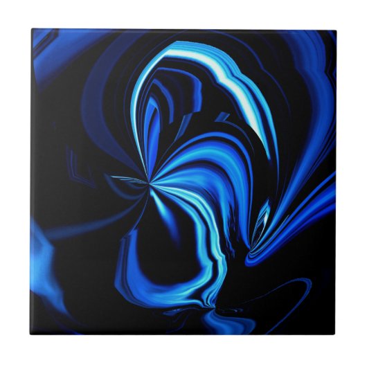 Blue Butterfly Abstract Tegeltje (Voorkant)