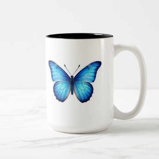 “Blue Butterfly Aesthetic Mug – Elegant Design” (Droit)
