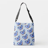 Blue Butterfly Art Canvas tas (Achterkant)