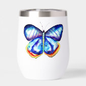 Blue Butterfly Art  Frosted Glass Mug (Arrière)