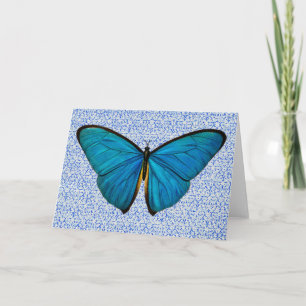Blue Butterfly Art Note Card Kaart