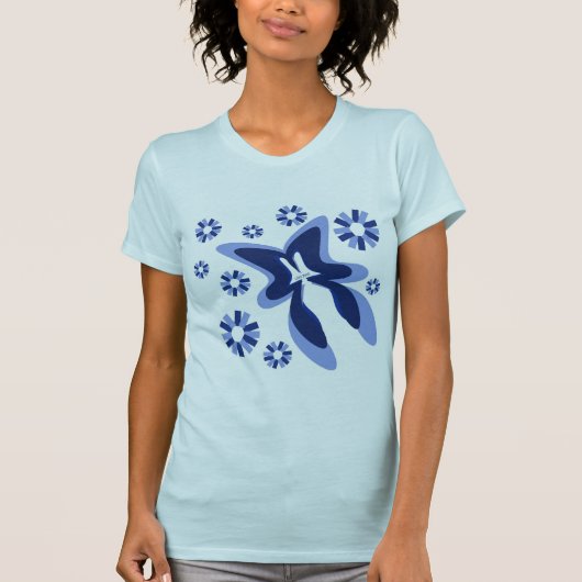 Blue Butterfly Blossom T-shirt (Voorkant)