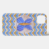 Blue Butterfly Chevron Case-Mate iPhone Case (Achterkant (horizontaal))