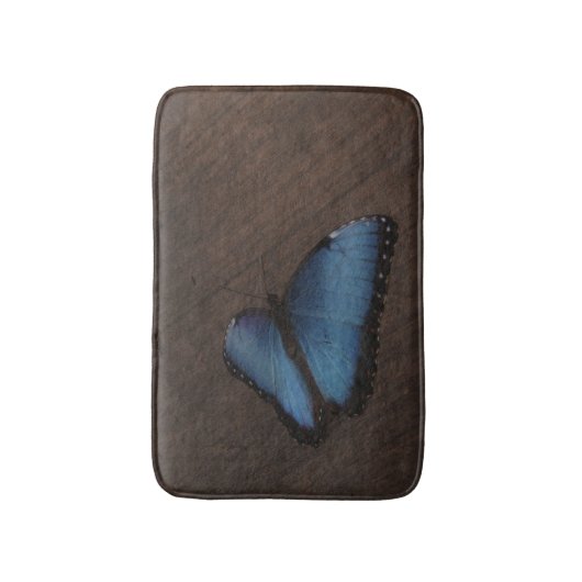 Blue Butterfly Custom Bath Mat (Voorkant Verticaal)