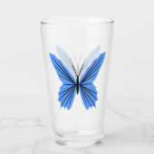 Blue Butterfly Design Glass Glas (Achterkant)