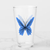 Blue Butterfly Design Glass Glas (Voorkant)