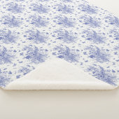 Blue Butterfly en Delphinium Toile Sherpa Deken (3/4)