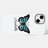 Blue Butterfly en Jouw naam Personalized Case-Mate iPhone Case (Achterkant (horizontaal))