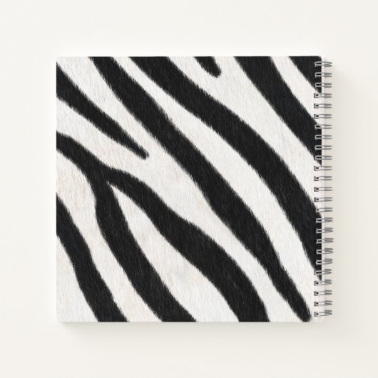 Blue Butterfly en Zebra Fur Blue Monogram op maat Notitieboek (Achterkant)