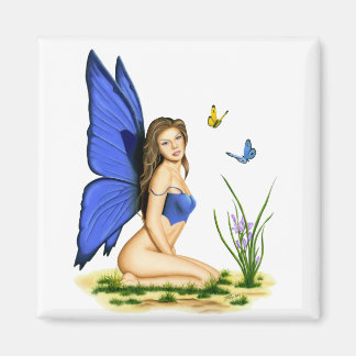 "Blue Butterfly Fairy" Magneten