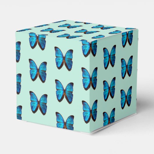 Blue Butterfly Favors Gift/Party Box Bedankdoosjes (Achterkant)