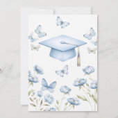 Blue Butterfly Floral Graduation Invitation (Dos)