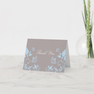 Blue Butterfly Floral Hartelijk dank Bedankkaart