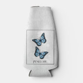 Blue Butterfly Floral Specialized Bottle Cooler (Voorkant)