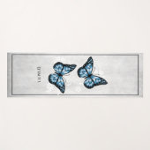 Blue Butterfly Floral Yoga Mat (Voorkant (horizontaal))