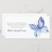 Blue Butterfly Funeral Bedankkaart (Voorkant / Achterkant)