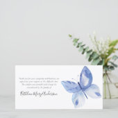 Blue Butterfly Funeral Bedankkaart (Staand voorkant)