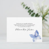 Blue Butterfly Funeral Memorial Bedankkaart (Staand voorkant)
