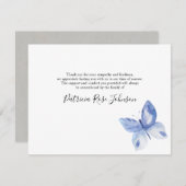Blue Butterfly Funeral Memorial Bedankkaart (Voorkant / Achterkant)