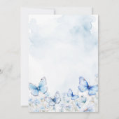Blue Butterfly Garden Baby shower uitnodiging (Achterkant)